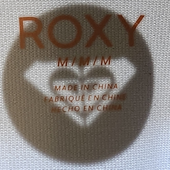 ROXY WOMENS SWIM SHIRT  SIZE MEDIUM WHT PURPLE GREEN ROXY HEART LOGO🏝️ - Picture 4 of 4